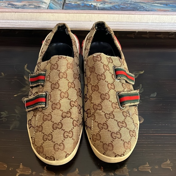 VTG Gucci Fashion GG Monogram Canvas Velcro Sneakers size 46 - Picture 6 of 16